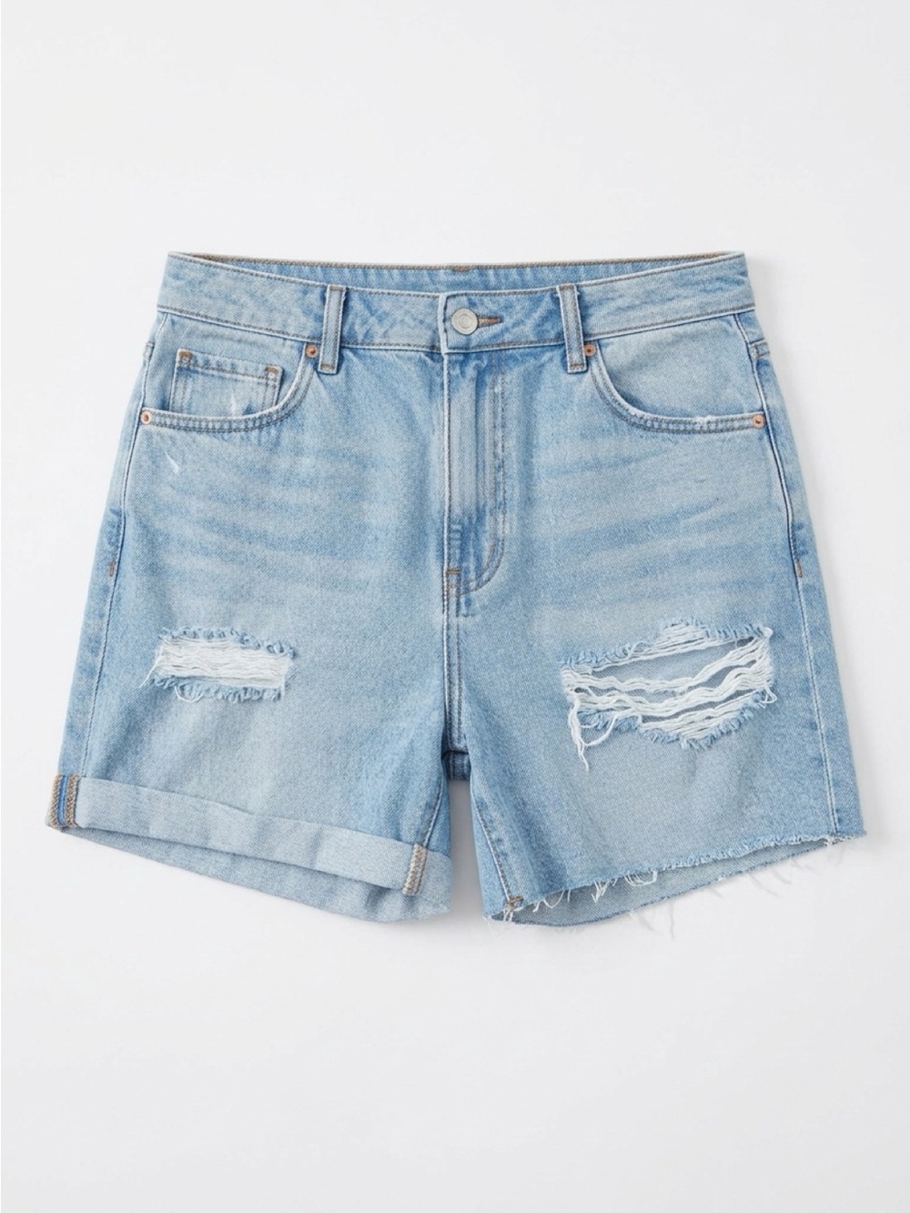 American Eagle Outfitters Light Blue Distressed Denim Shorts